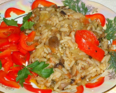 Плов с баклажанами