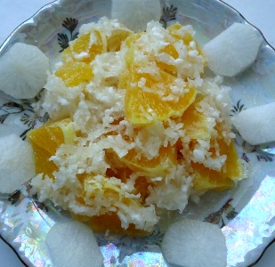 Салат из редиски  с апельсином